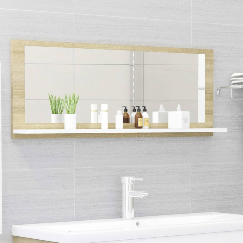 Miroir de salle de bain, Noir, 14.6" x 35.4"