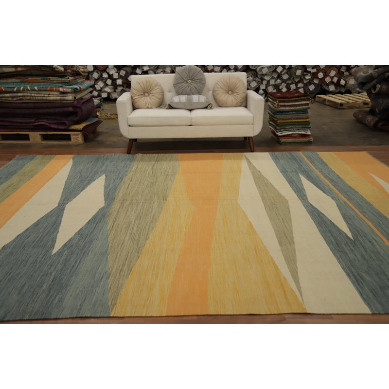Tapis géométrique kilim 10 x 13