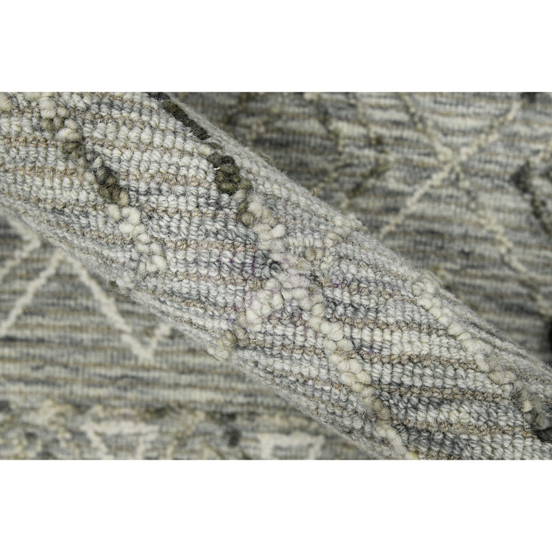Ahnya Wool Geometric Indoor Rug, Rectangle 5' x 8'