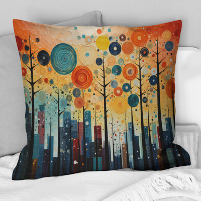 Colorful Mid Century Bold Breeziness III - Abstract Midcentury Printed Pillow