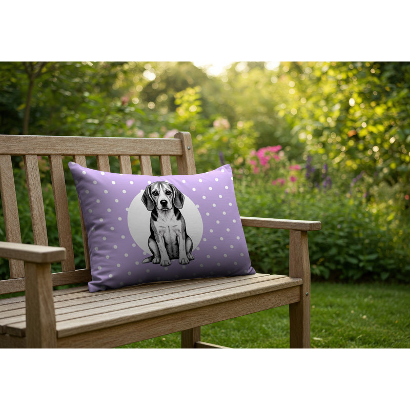Oreiller réversible intérieur / extérieur Beagle Dog, 25 x 18, Lavande