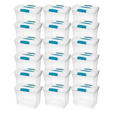 Sterilite ShelfTotes 50 Quart Clear Latched Plastic Storage