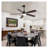 52 Inch Matte Black Ceiling Fan with LED Light, Remote Control Indoor Ceiling Fan with 6 Speed DC Motor, Dual-Color Blades and Adjustable Color Temperature