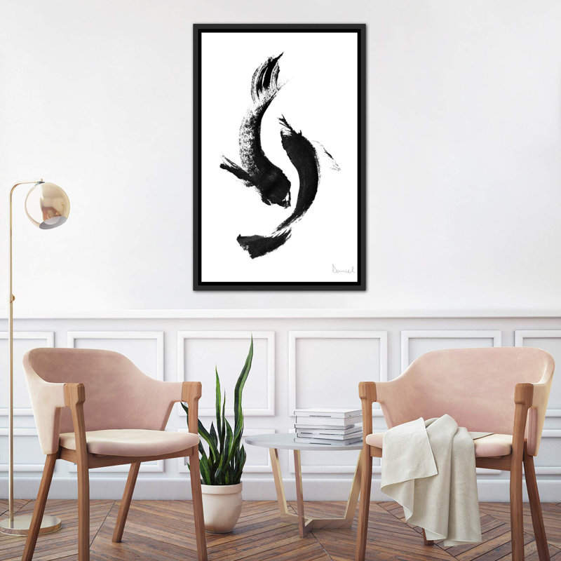 « Koi » par Dan Hobday-impression, H 26 po x l 18 po x P 1,5 po, Toile avec cadre noir