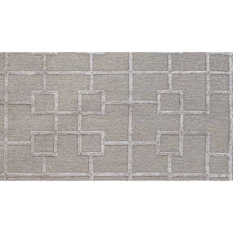 Tapis beige noué à la main de haute qualité, Rectangle 6 pi x 9 pi