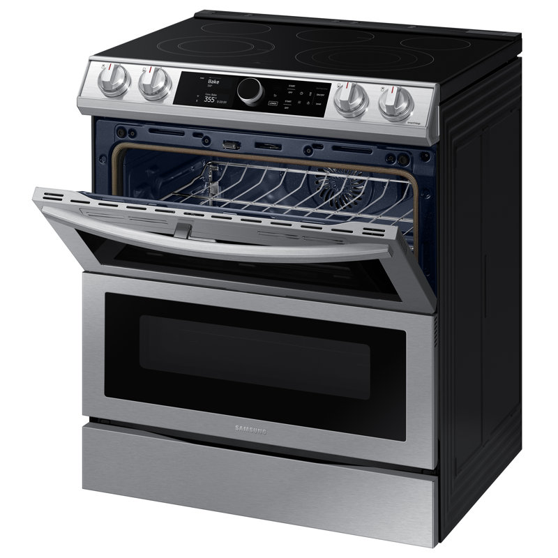 30" 6.3 cu. ft. Smart Slide-In Electric Range with Flex Duo Door, Stainless Steel