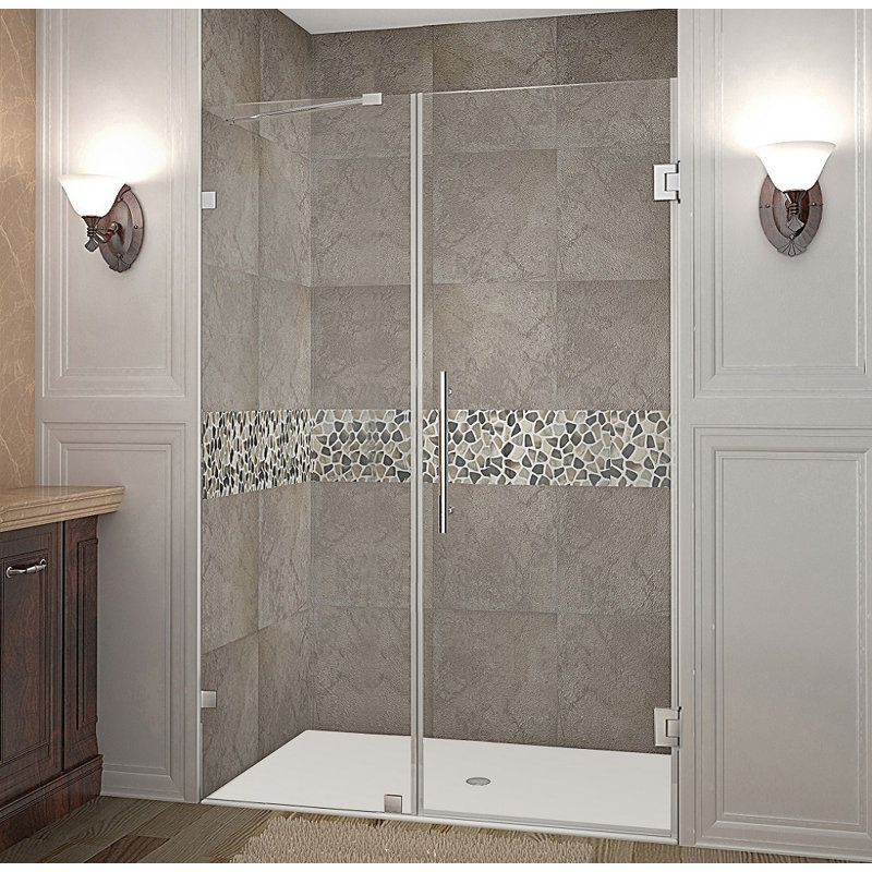 Nautis 51" x 72" Frameless Chrome Hinged Shower Door
