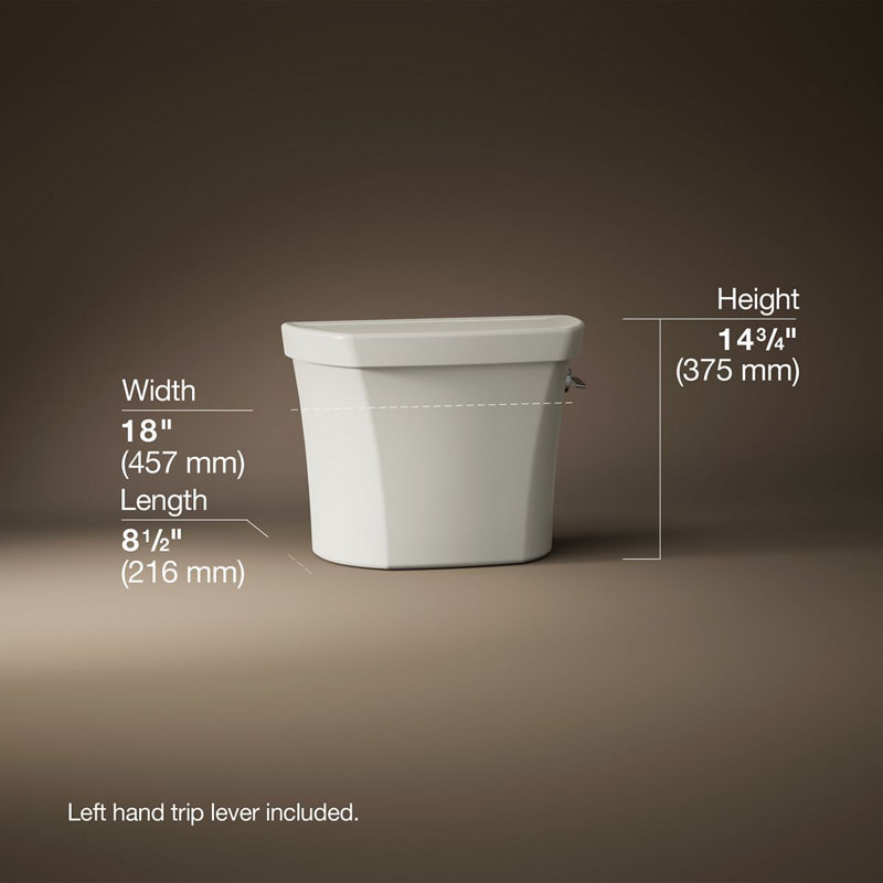 Wellworth Dual-Flush Tank with Right-Hand Trip Lever, Biscuit