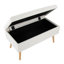 Banc en bois naturel et tissu crème