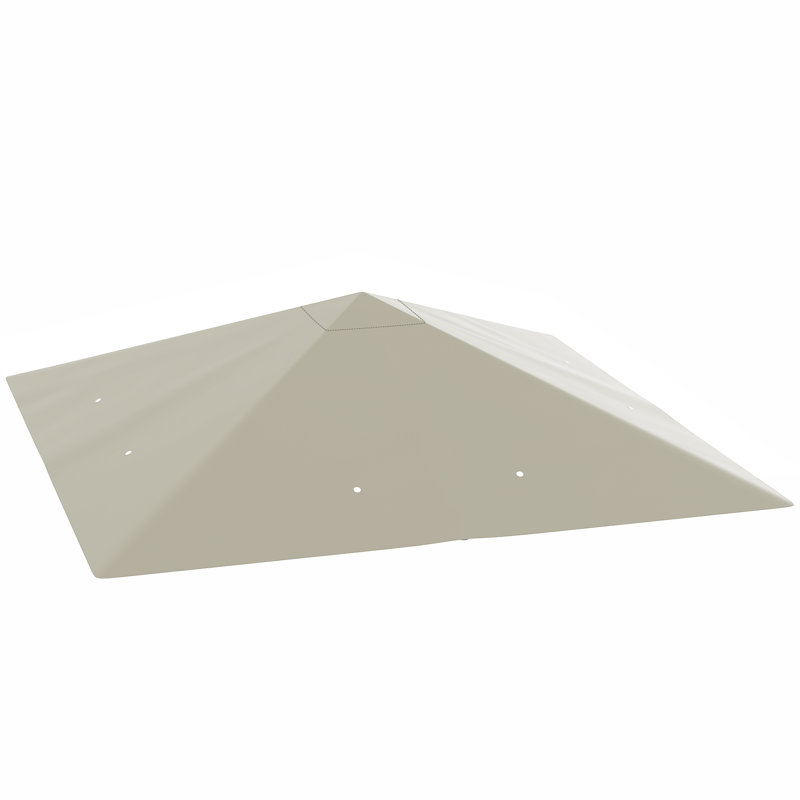 Outsunny Grey Polyester,Polyvinyl Chloride (PVC) Replacement Canopy for Gazebo,Canopy