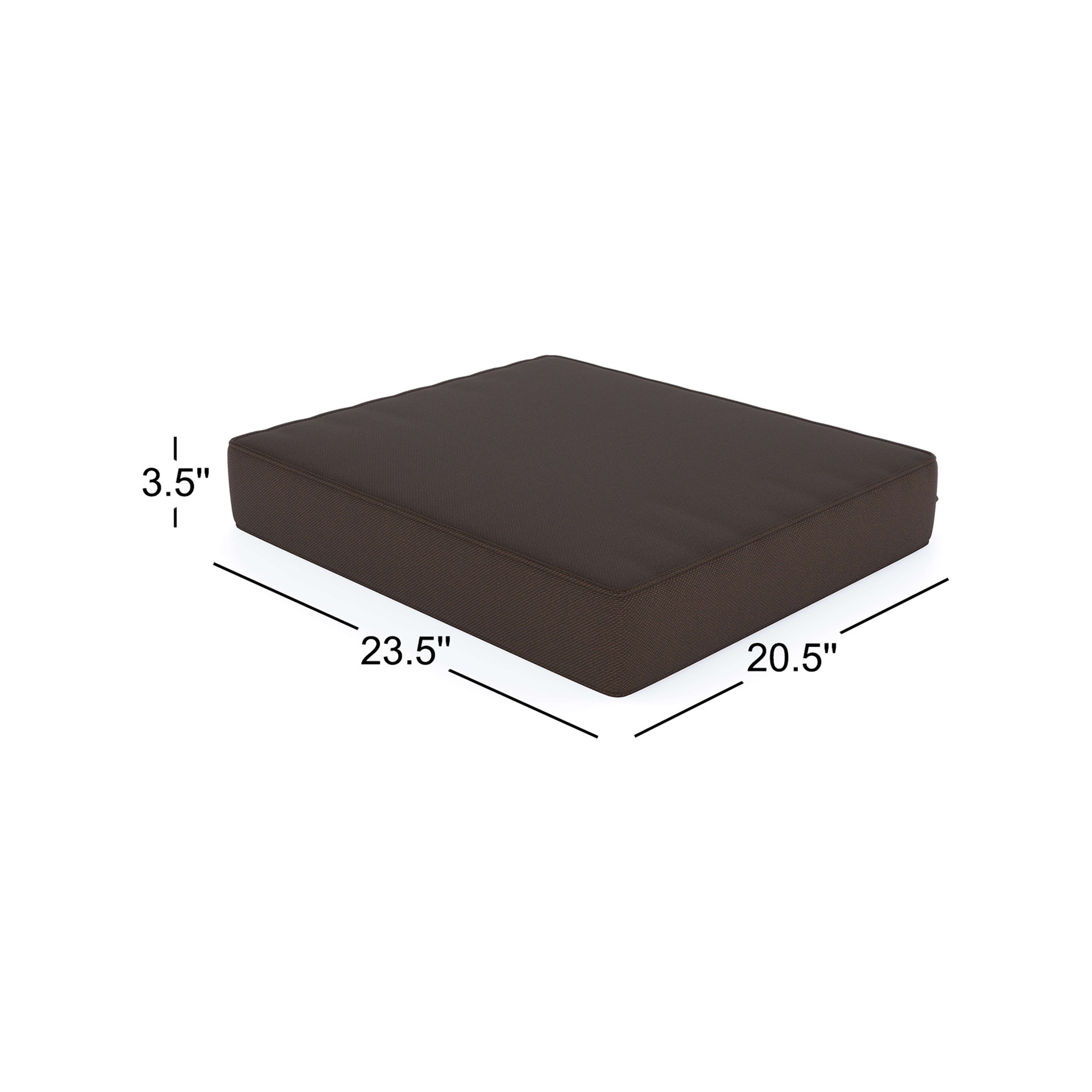 Sunbrella® Outdoor Ottoman Cushion, Cast Shale Sunbrella® Plainweave, 4" H x 24" W x 20.5" D