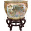 Satsuma Garden & Peacock Porcelain Fishbowl-13988888-13988890
