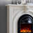 White Solid + Manufactured Wood Electric Fireplace