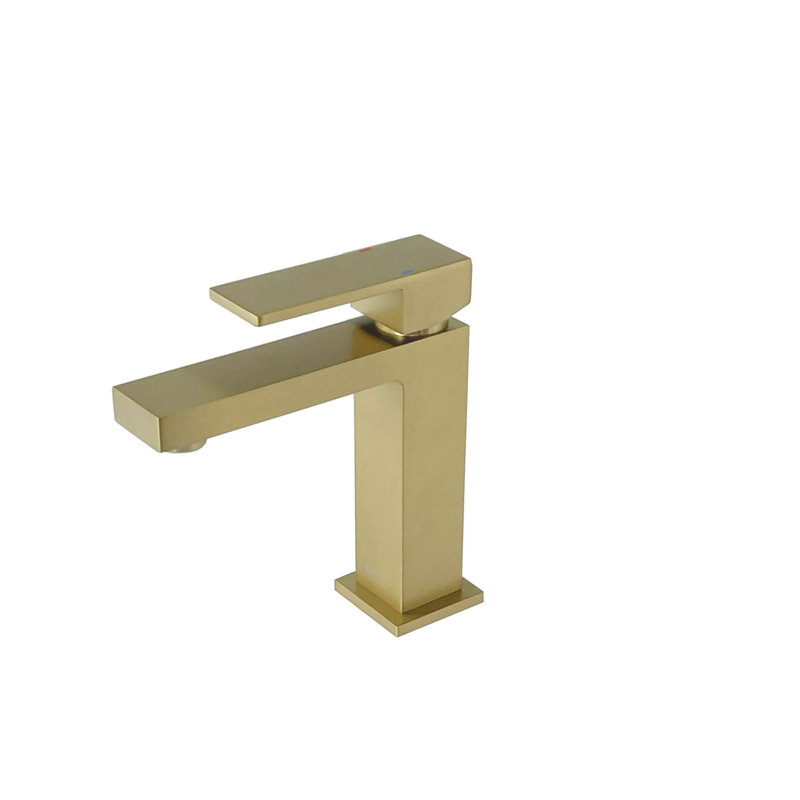 Robinet élégant pour salle de bain à poignée simple 6 ½ po, Or brossé