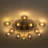 Smoke Grey Glass Globe Blossom Flush Mount Ceiling Light-1460750851