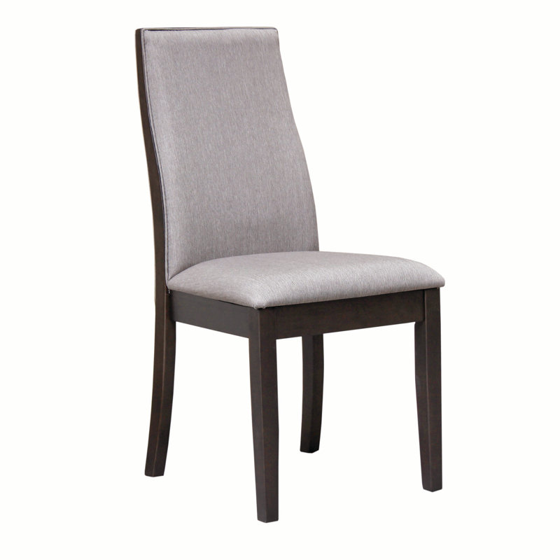Steadman 19.5'' H Upholstered Dining Chair, Gray Polyester, Black