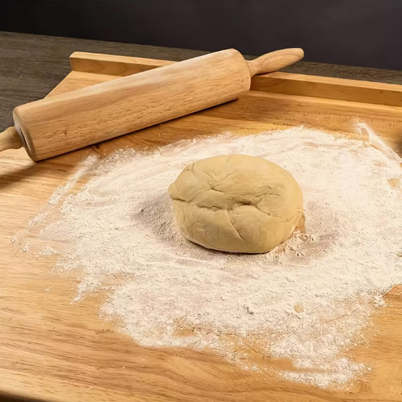 Bamboo Pastry Board Reversible, Chopping Board with Counter Lip
