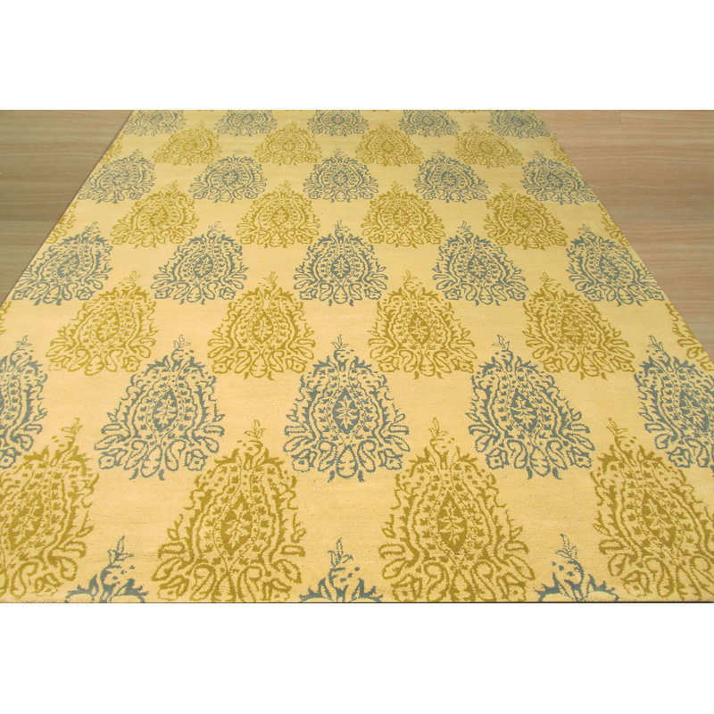 Tapis en laine touffeté à la main Laurel Classic Ivory, Rectangle 7 pi 9 po x 9 pi 9 po