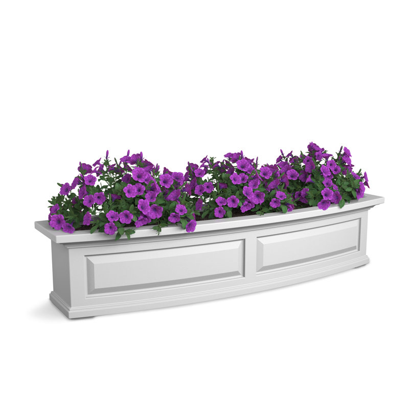 Boîte à fenêtre avec arrosage mural Mayant Nantucket, Blanc, H 10 po x l 48 po x P 11,5 po