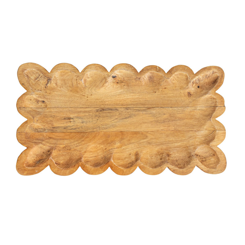Scalloped Mango Wood Tray