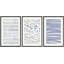 Linear Geometry " Geometric Blue & White Watercolor Variety Abstract Shape Illustration Modern Art Chic Relax Calm " 3 Piece Art Print-98697630-98697631