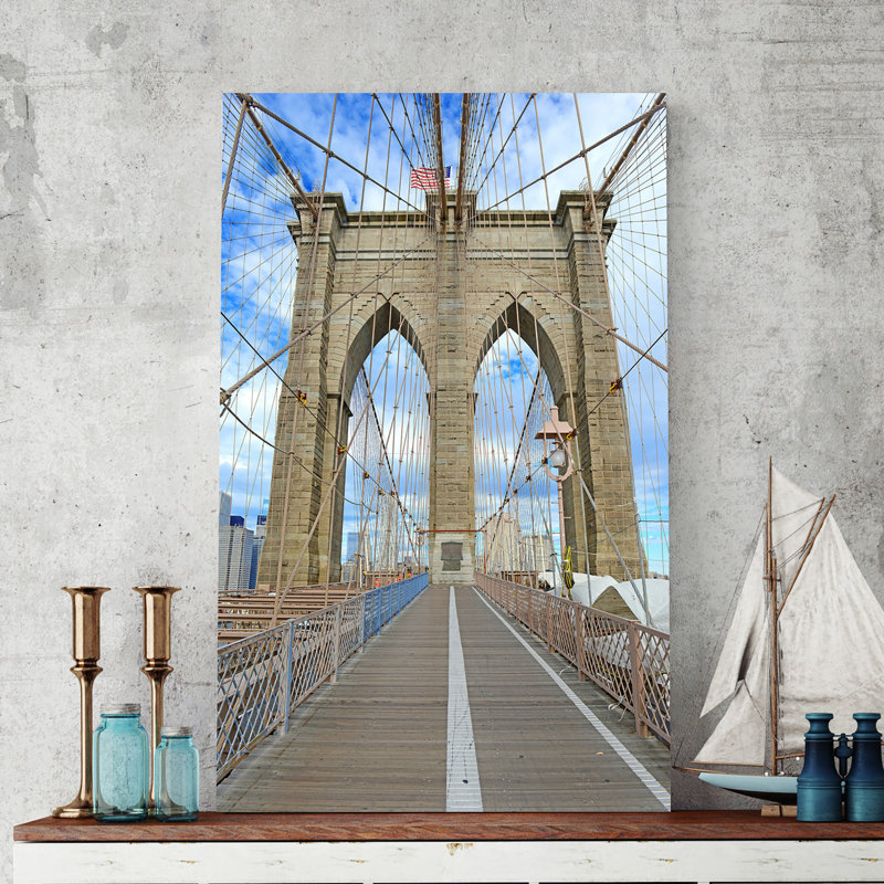 « brooklyn bridge », reproduction de photo sur toile enroulée, H 30 po x l 18 po x P 1 po