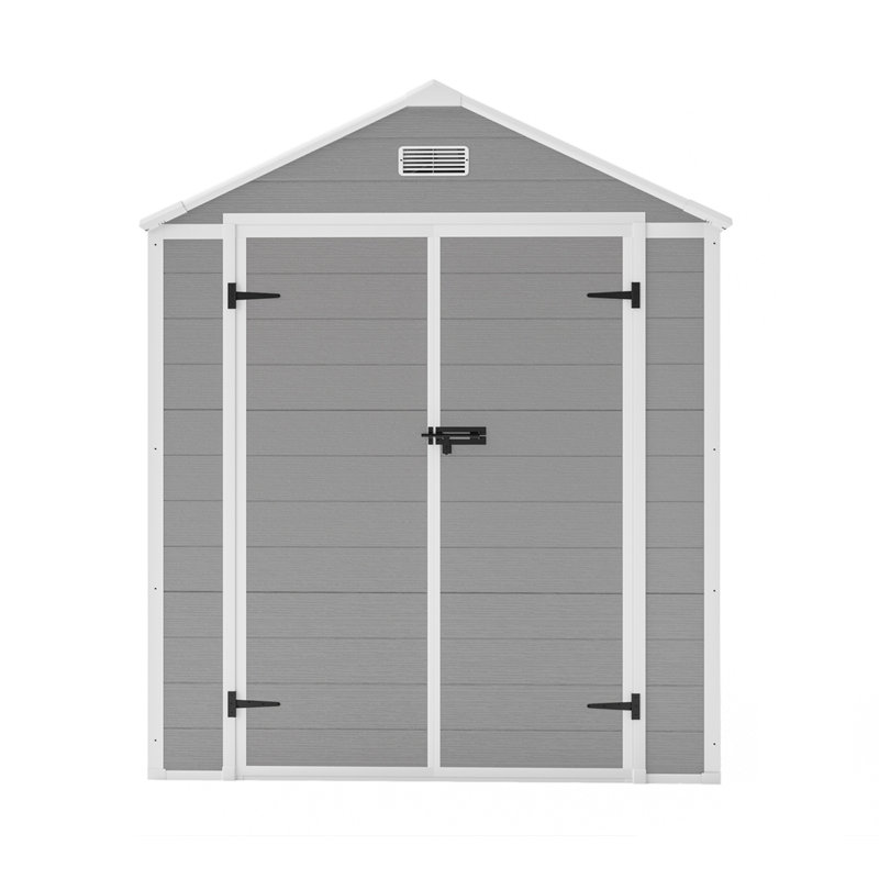 Campcraft 6*5ft resin storage shed, high quality pp material, strong structure, waterproof, rust and UV proof, large storage space, 12mm thick pp board