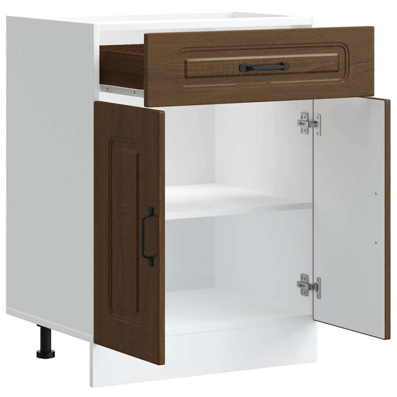 Kitchen Base Cabinet Kalmar Engineered Wood, Brown Oak