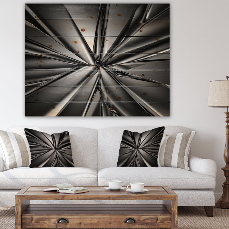«Futuristic Crystal Context», art abstrait, H 15 po x l 20 po x P 1 po, Bois