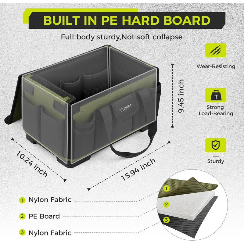 Heavy Duty Tool Bag 16-Inch, 46 Pockets Electrician Tool Bag with Hard Bottom