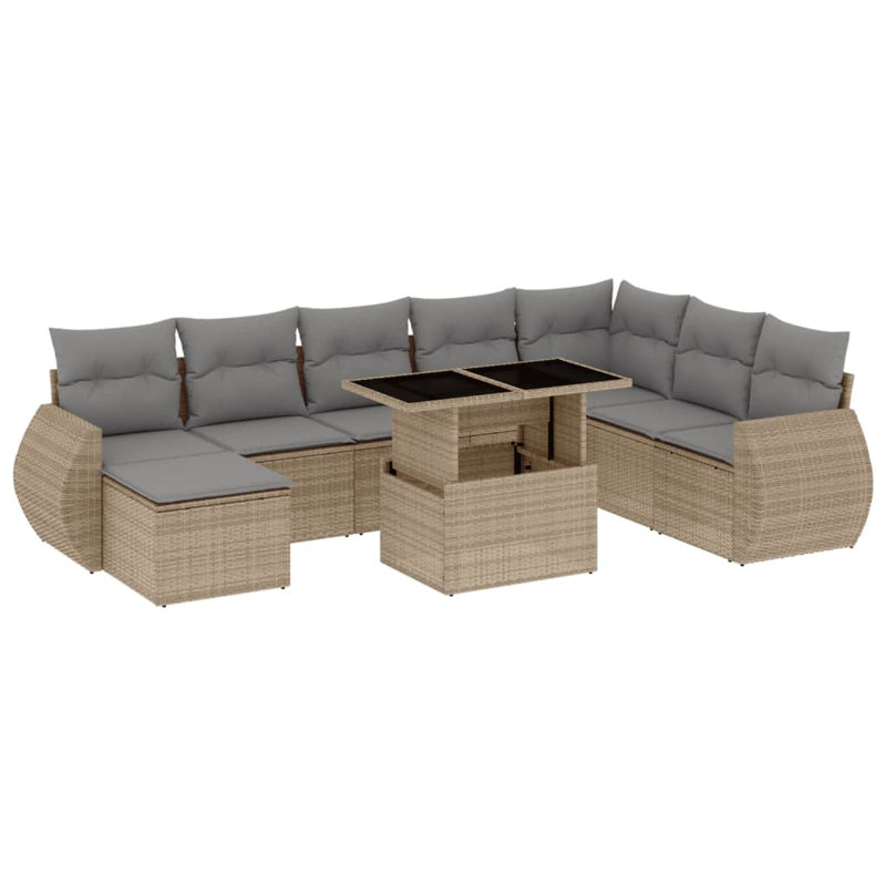  Garden Sofa Set Beige, Light Grey