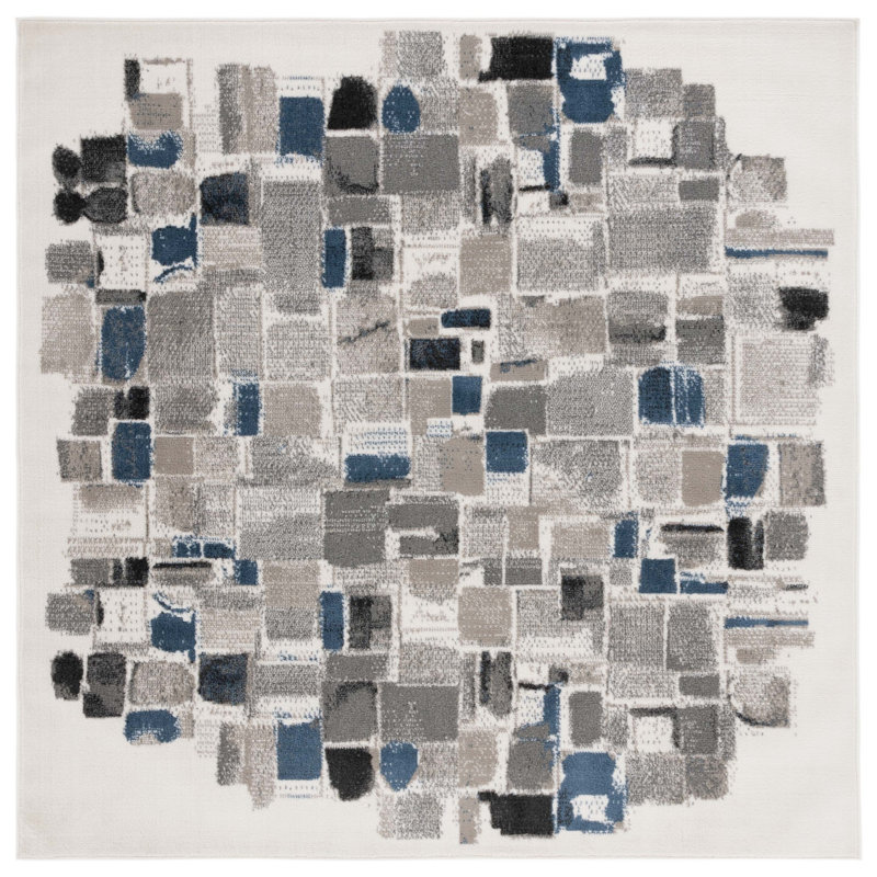 Nagelly Performance Abstract Rug, Square 6'7"