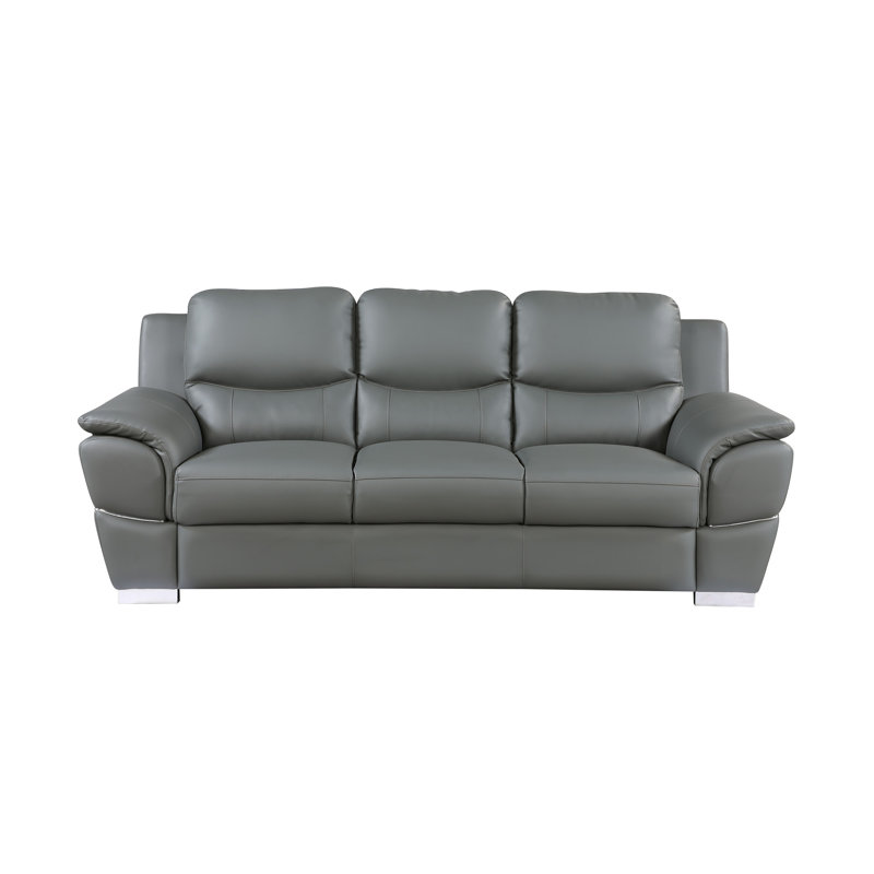 Genuine Leather Sofa, Gray