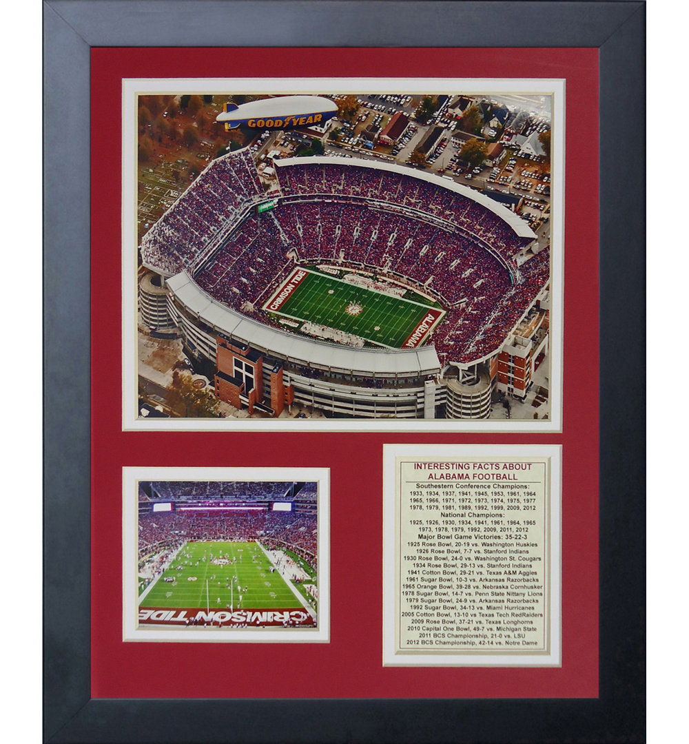 University of Alabama Bryant-Denny Stadium Framed Memorabilia Legends Never Die
