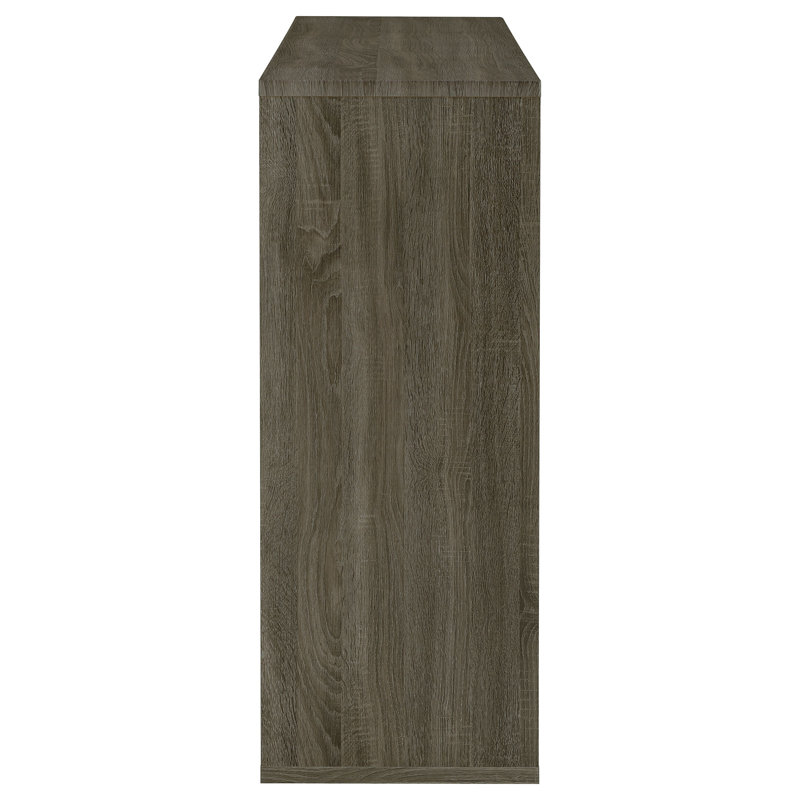 Prescott Rectangular Home Bar Table Cappuccino High Gloss, Grey, Grey