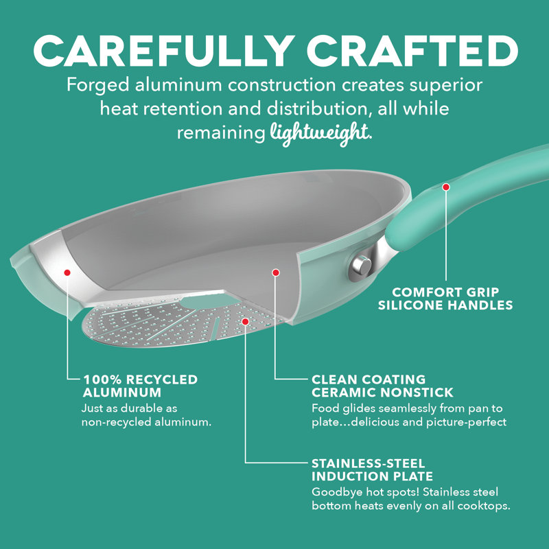 Dash Dream Green Recycled Aluminum 15pc Cookware Set, Aqua