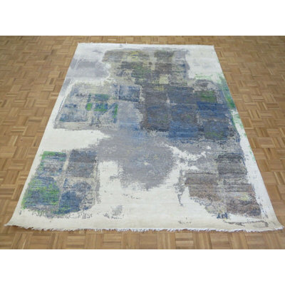Silk and Wool Abstract Indoor Rug