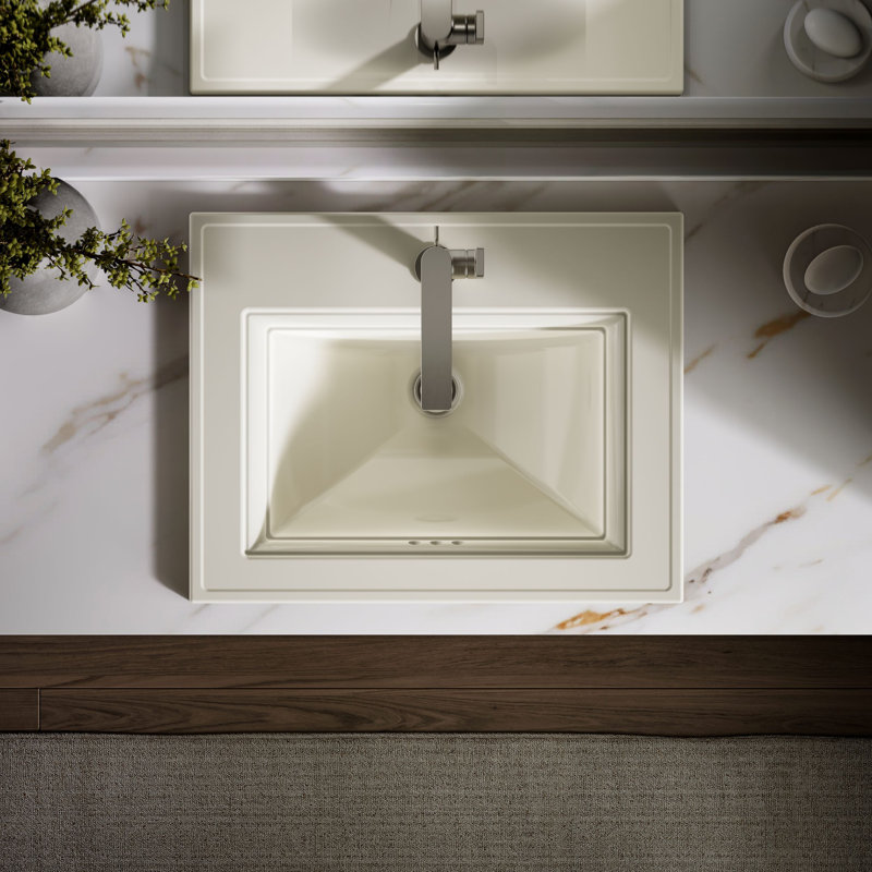 Memoirs® Stately Drop-in Bathroom Sink, Single Hole, Biscuit