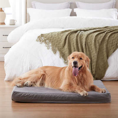 Orthopedic Memory Foam Dog Bed, Cooling Dog Beds Waterproof inner Pet Beds For Crate With Removable Washable Cover