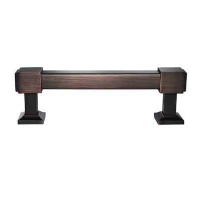 Utopia Alley Brett Pull Handle - Decorative Cabinet Drop Pull Handles For Cabinets And Drawers - Vintage Cabinet Hardware With Hand Finished Oil Rubbed Bronze - Metal Drawer Pull Handle, 3.78" Centre To Centre (Set Of 5)