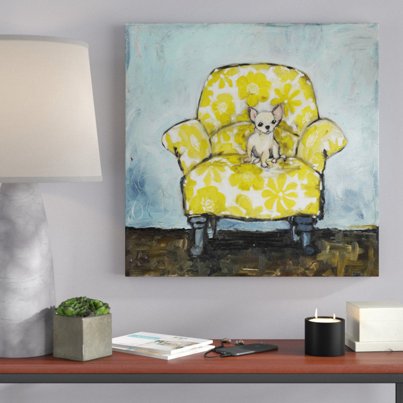 «Dog Permed In», reproduction d'art sur toile tendue, H 12 po x l 12 po