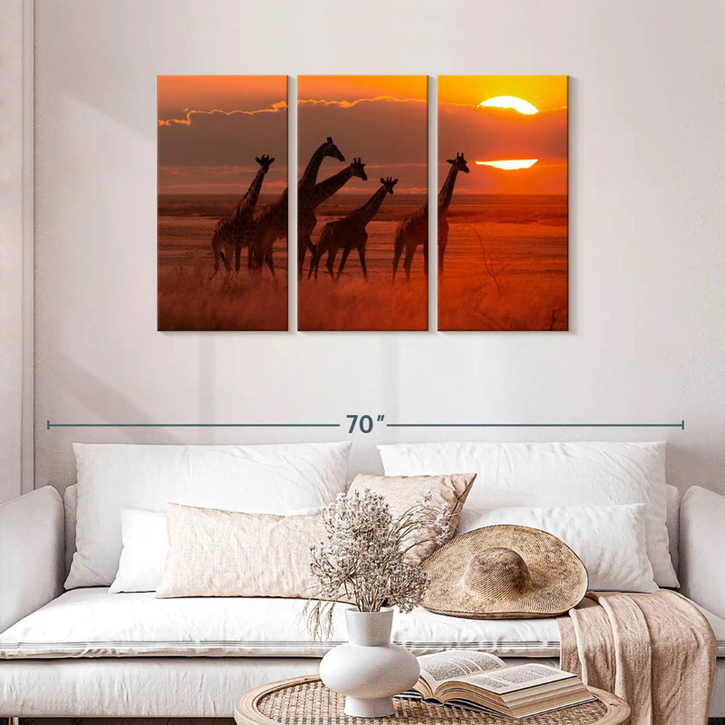 Girafes d'Afrique itinérantes, H 28 po x l 45 po