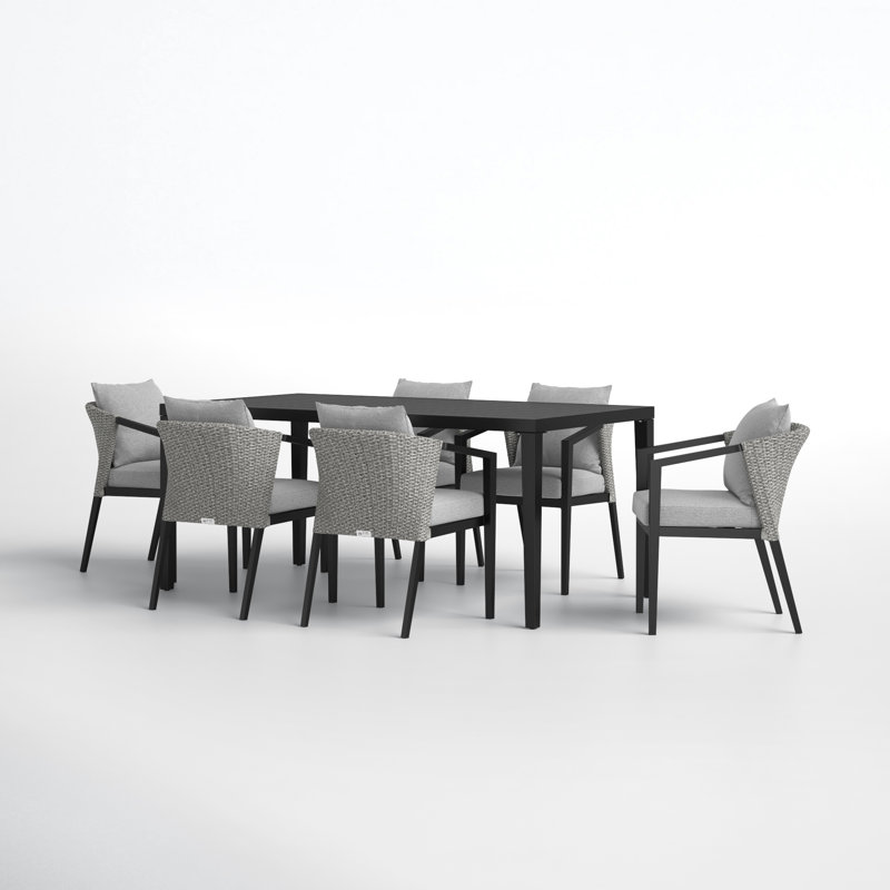 Abalone 70'' Rectangular 6 - Person Outdoor Dining Set with Cushions