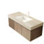 - Comptoir en pierre frittée à motif et lavabo rectangulaire encastré en céramique blanche, trou de robinetterie pré-percé, résistant aux rayures haute température, largeur 49,2 cm (19,34 po), un trop-plein standard de 22 cm (8,69 po).