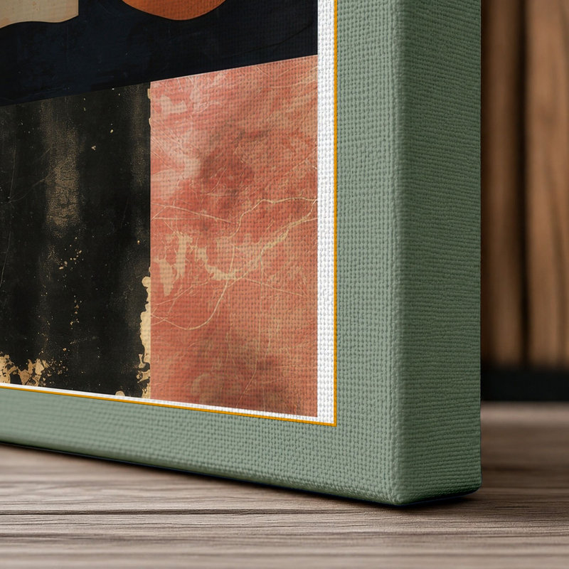 Rust and Geometry Industrial - Wrapped Canvas, 18x12 - 45.7 x 30.5 cm, Sage Border