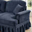 Canapé-lit classique avec volants amovibles et pieds fuselés, canapé modulaire avec 3 repose-pieds mobiles pour une assise polyvalente