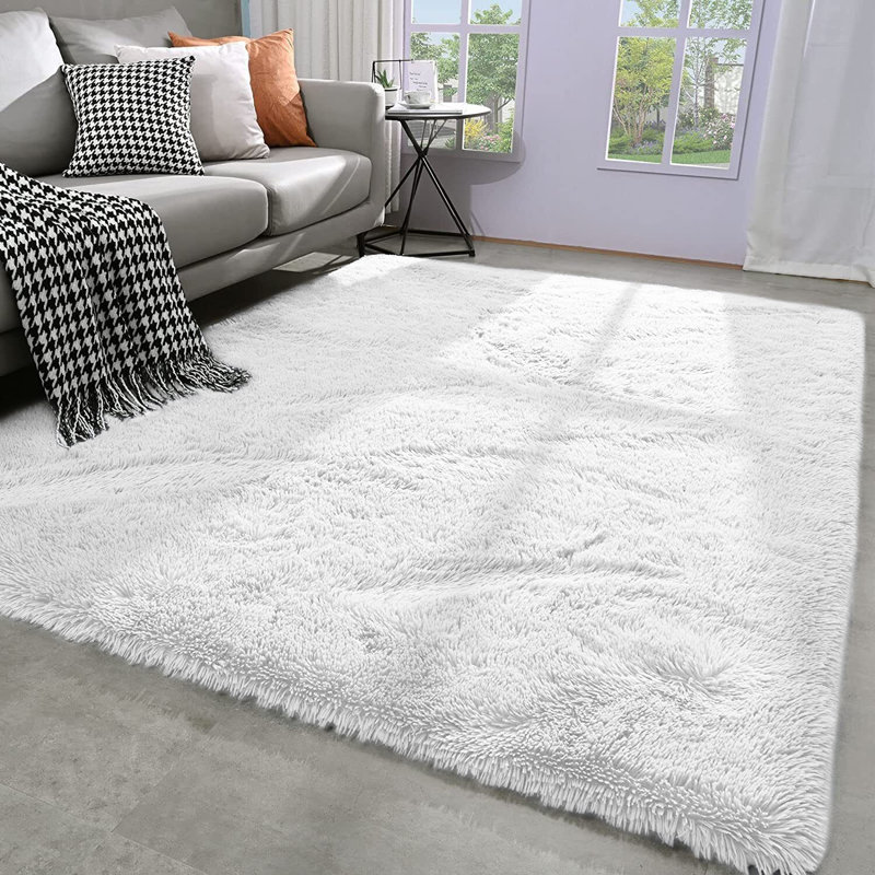 Soft Fluffy Indoor/Outdoor Shaggy Area Rug – Luxurious Comfort & Stylish Design, Rectangle 6" x 9"