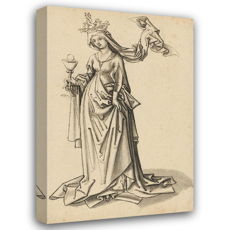 "St. Barbara" par Atelier de Hans Holbein l'Ancien - Toile tendue avec châssis, H 40 po x l 28 po