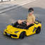 Voiture de dérive légère 24 V Lamborghini, 2 places à piles avec interrupteur haute / basse vitesse, fonction de démarrage lent, MP3, USB, pour enfants de 3 à 8 ans, jaune-98210390