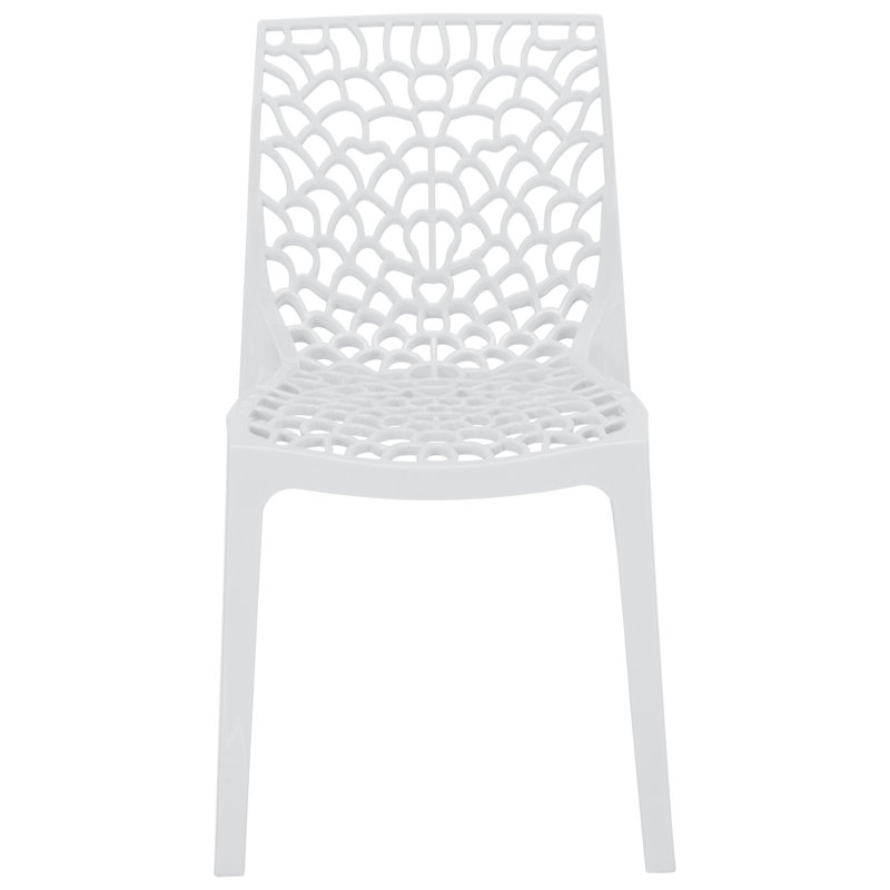 Rian Stacking Patio Dining Side Chair, White